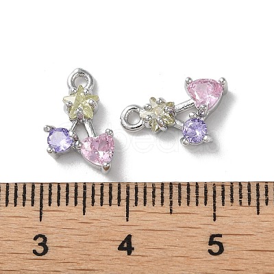 Brass Micro Pave Cubic Zirconia Charms KK-F872-21P-1