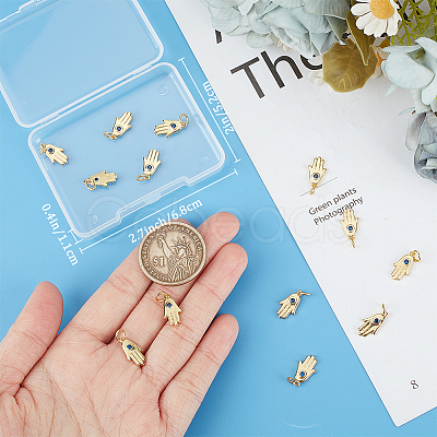 14Pcs Brass Micro Pave Cubic Zirconia Charms ZIRC-BBC0002-45-1