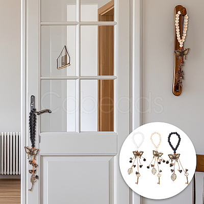 3Pcs Wood Pendant Decorations HJEW-OC00175-1
