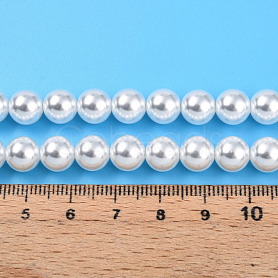 Baking Paint Pearlized Glass Pearl Bead Strands HY-N002-8mm-A12-1