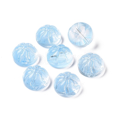 Transparent Spray Painted Glass Beads GLAA-I050-09G-1