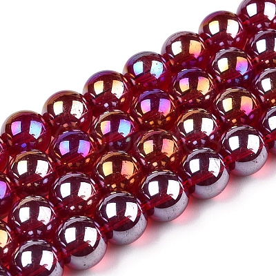 Electroplate Transparent Glass Beads Strands LS-GLAA-T032-T4mm-AB20-1