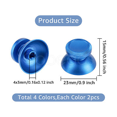 8Pcs 4 Colors Aluminum Joystick Cap AJEW-FH0002-90-1