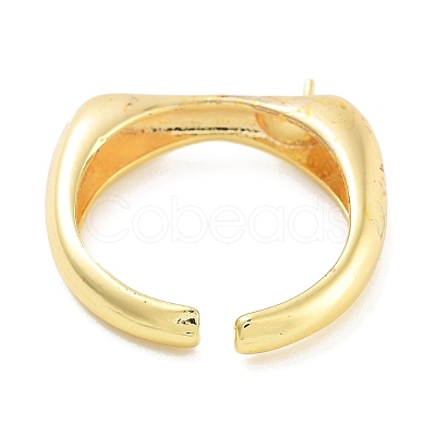 Rack Plating Brass Open Cuff Ring Settings KK-Z071-32G-1