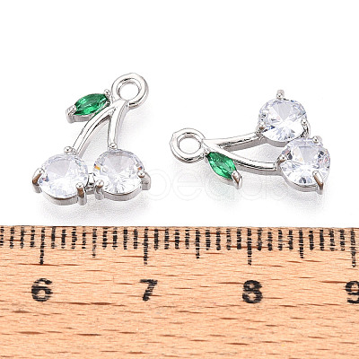 Brass Micro Pave Cubic Zirconia Pendants KK-T074-70P-01-1