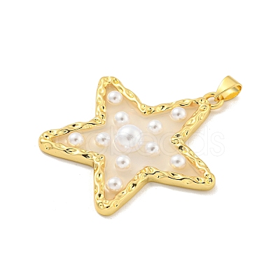 Rack Plating Brass & Epoxy Resin Pendants KK-C059-08B-G-1