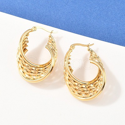 304 Stainless Steel Twist Ring Stud Earrings EJEW-P324-10G-1
