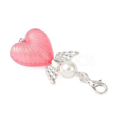 Heart Angel Luminous Acrylic Pendant Decoration HJEW-JM03806-02-1