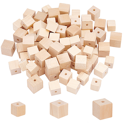 90pcs 3 Style Wood Beads WOOD-PH0009-45-1