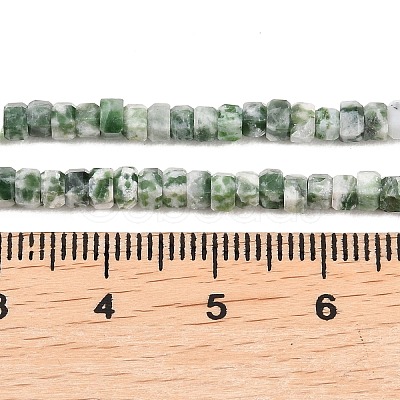 Natural Green Spot Jasper Beads Strands G-G345-C12-2x4mm-1