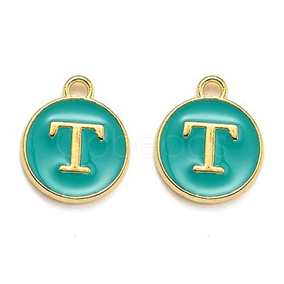 Golden Plated Alloy Enamel Charms ENAM-Q437-15T-1