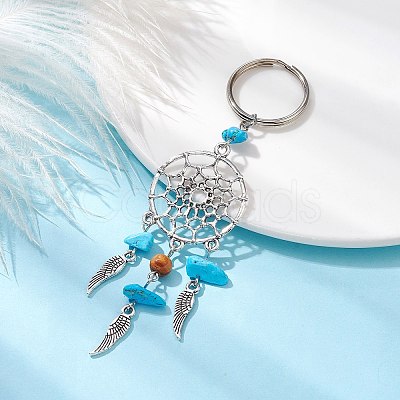 Woven Web/Net with Wing Alloy Pendant Keychain KEYC-JKC00587-02-1