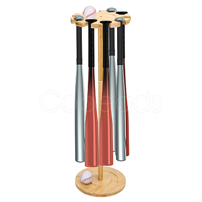 Wood Baseball Bat Organizer Display Stands ODIS-WH0043-268-1