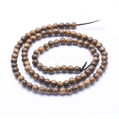 Natural African Padauk Wood Beads Strands WOOD-P011-02-4mm-1