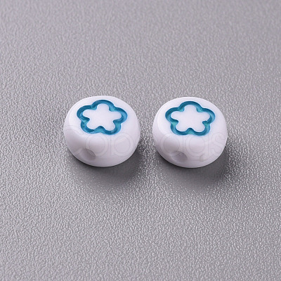 White Opaque Acrylic Beads MACR-N008-41B-1