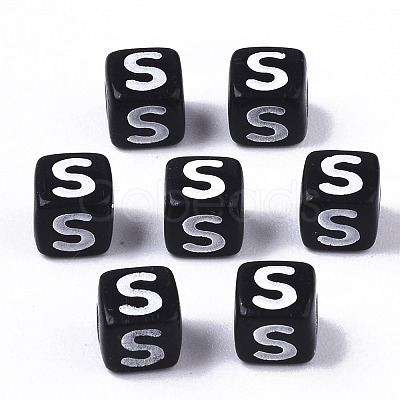 Opaque Acrylic Beads X-SACR-N002-01S-1