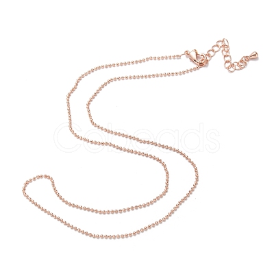 Brass Ball Chain Necklaces NJEW-K123-02RG-1