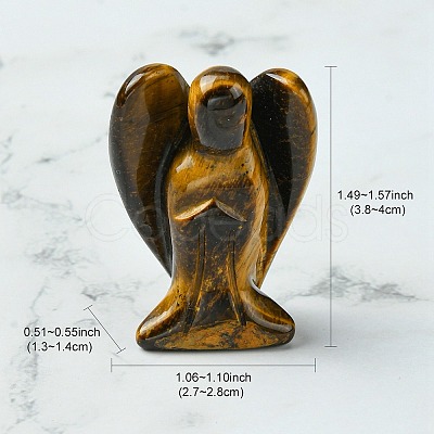 Angel Natural Tiger Eye Home Display Decorations DJEW-YW0001-05A-1