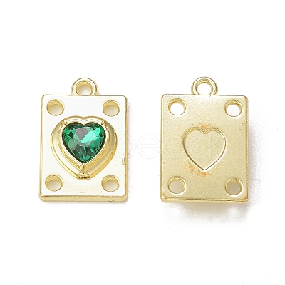 Rack Plating Alloy Glass Pendants PALLOY-P291-06G-01-1
