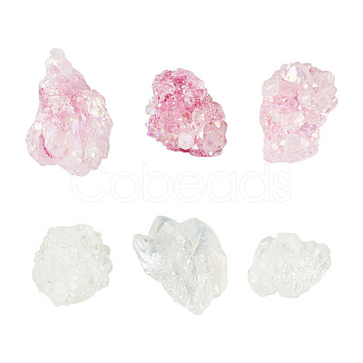 10Pcs 2 Colors Electroplated Natural Druzy Agate Beads G-TA0003-03-1