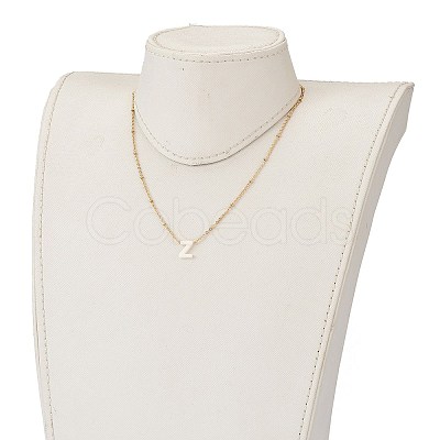 (Jewelry Parties Factory Sale)Natural Shell Initial Pendant Necklaces NJEW-JN03298-06-1