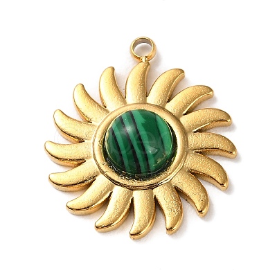 Synthetic Malachite Sun Pendants STAS-P328-05G-03-1
