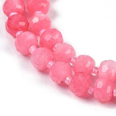 Natural Dyed White Jade Beads Strands G-H057-A22-18-1