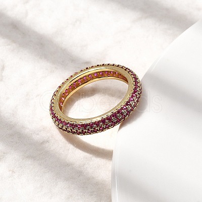 Brass Micro Pave Cubic Zirconia Finger Rings RJEW-P166-10G-1