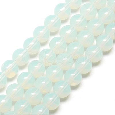 Imitation Jade Glass Beads Strands GR8mm69Y-1