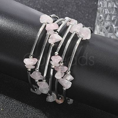Gemstone Chip Warp Bracelets BJEW-JB01517-01-1