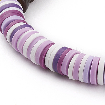 Polymer Clay Heishi Beads Stretch Bracelets BJEW-JB05811-02-1