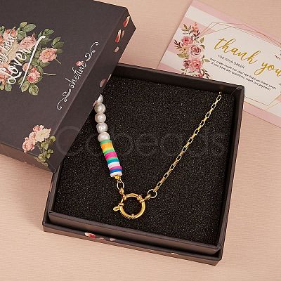Vintage Natural Pearl Beaded Necklace for Girl Women NJEW-SW00002-03-1