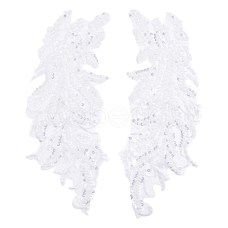 Leaf Polyester Embroidery Lace Appliques DIY-FG0003-90A-1
