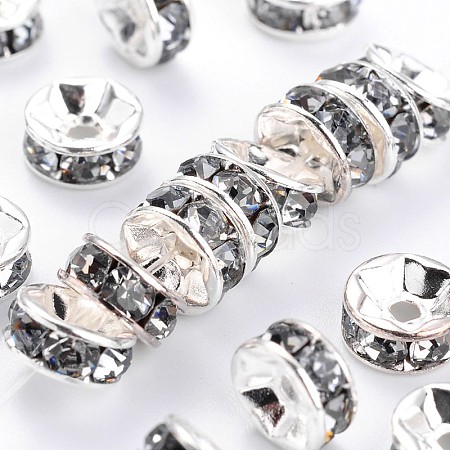 Brass Grade A Rhinestone Spacer Beads RSB039NF-03-1