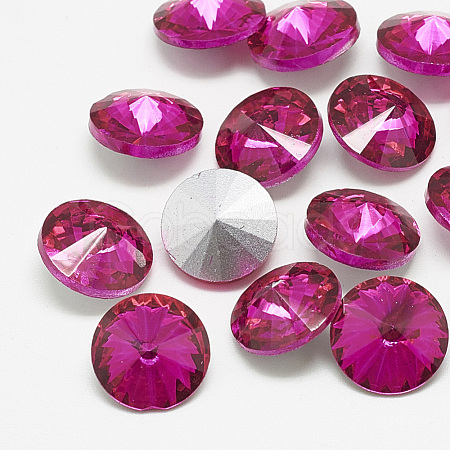 Pointed Back Glass Rhinestone Cabochons RGLA-T086-8mm-09-1