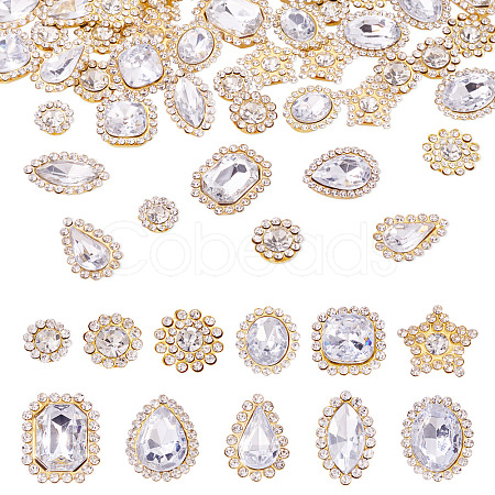 100Pcs Teardrop/Heart/Star Sew on Rhinestones GACR-TA0001-07A-1