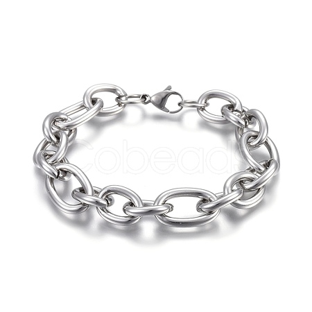 Tarnish Resistant 304 Stainless Steel Cross Chain Bracelets BJEW-L634-11P-1