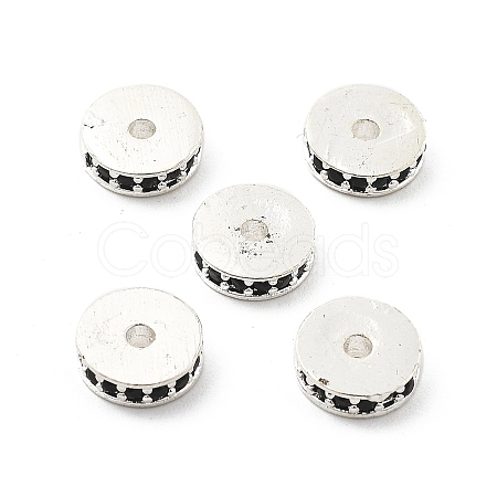 Brass Micro Pave Cubic Zirconia Beads KK-R216-15S-01-1