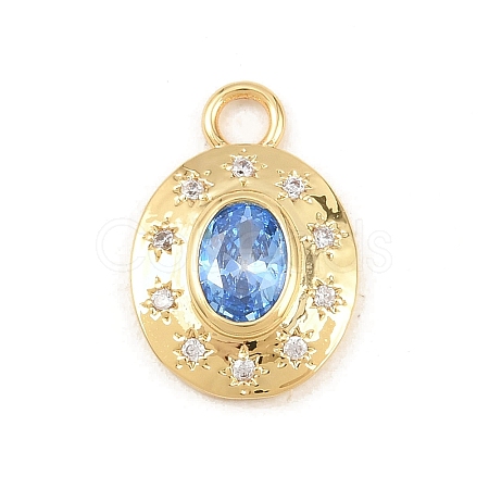 Brass Micro Pave Cubic Zirconia Pendants KK-Z151-16G-01-1