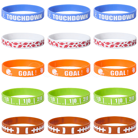 35Pcs 5 Colors Silicone Cord Bracelet Wristband BJEW-GF0001-31C-1