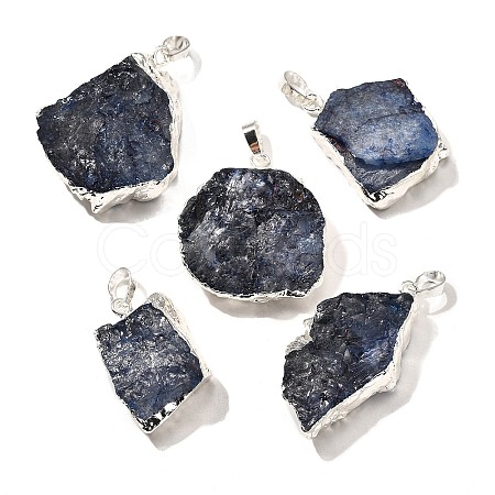 Raw Rough Natural Dyed Quartz Crystal Pendants G-G895-05S-06-1
