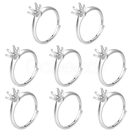 8Pcs Brass Adjustable Ring Findings KK-ME0003-98-1