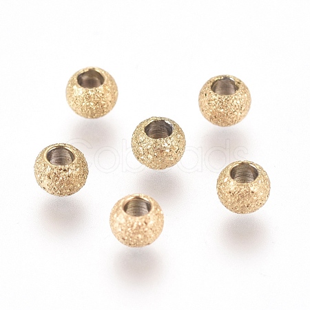 Ion Plating(IP) 304 Stainless Steel Textured Spacer Beads X-STAS-P108-04G-A-1