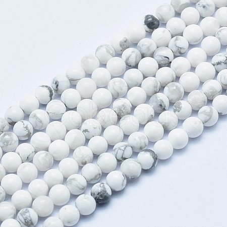 Natural Howlite Beads Strands X-G-P353-01-4mm-1