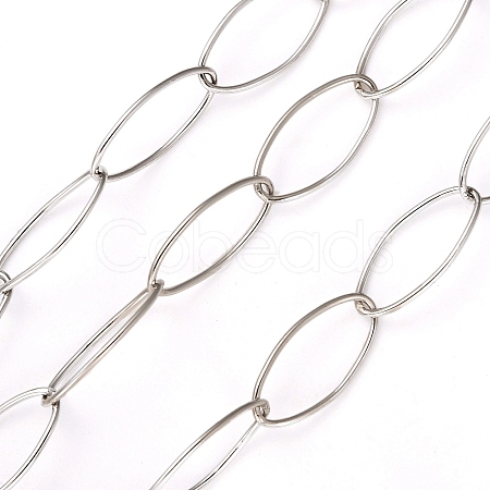 Tarnish Resistant 304 Stainless Steel Paperclip Chains STAS-A048-04P-1