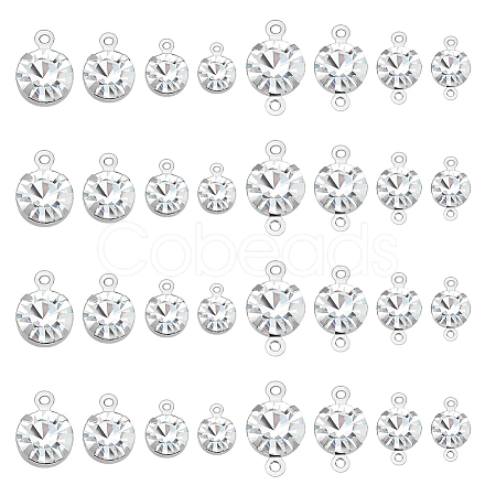 DIY Flat Round Brass Rhinestone Connector Charms & Pendant Jewelry Making Findings Kits DIY-GA0001-69P-1