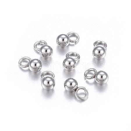 Non-Tarnish 304 Stainless Steel Sphere Charms X-STAS-O107-04P-B-1