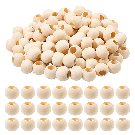 Unfinished Wood Beads WOOD-PH0008-30A-1