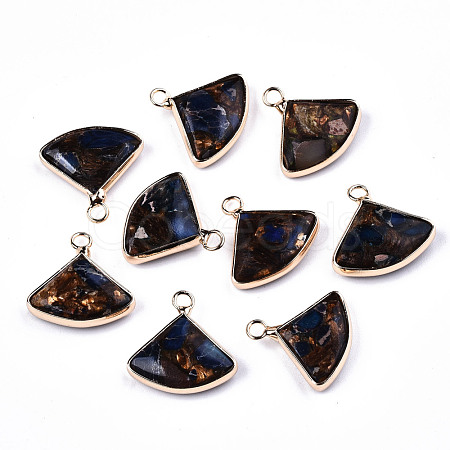Fan Assembled Synthetic Bronzite and Regalite/Imperial Jasper Pendants G-N330-023-D01-1