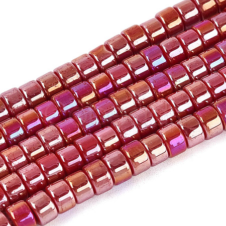 AB Color Plated Opaque Glass Beads Strands GLAA-T026-2x4mm-P03-1